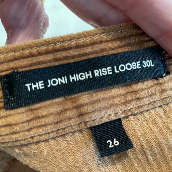 Denim Forum The Joni Hi Rise Loose Corduroy Cotton Pants Golden Brown Sz 26 - Picture 11 of 16